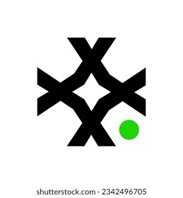 Monograma de la empresa X. Icono de X letra inicial.