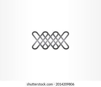 x concept and line shape logo design icon