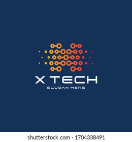 X Conection Technology Alphabet Vector Images 