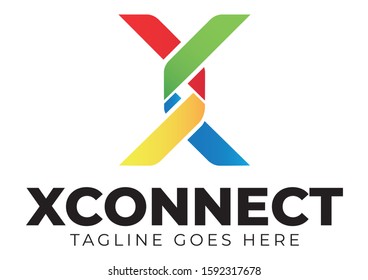x connect logo symbol design