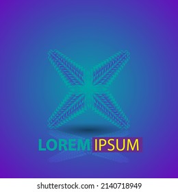 X Cross abstract logo vector.