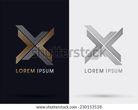 X Cross abstract logo vector.