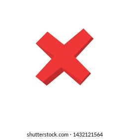 X cross checkmark vector icon