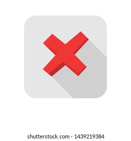 X cross checkmark vector icon
