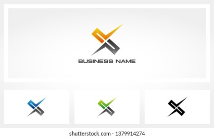 X Cross Cut Sharp Logo