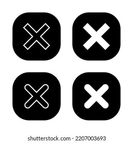 X, Kreuz, Exit-Vektorgrafik einzeln auf quadratischem Hintergrund