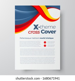 X cross Flyer brochure design template cover