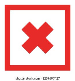 X cross icon, symbol of error