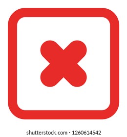 X cross icon, symbol of error