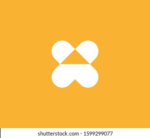 X Cross Logo Icon Minimal emblem design template