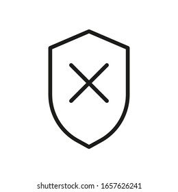Ilustración de símbolo de icono de vectores cruzados X