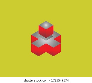 X - Cube 3D Vector Design