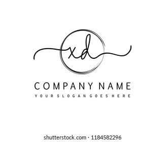 X D Initial handwriting logo vector