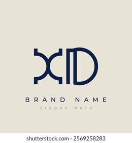 X and D logo design. XD abstract Letters Logo Monogram. This logo design is the process of creating a visual symbol that represents a brand, company, or individual.