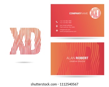 X & D waves joint logo design with business card template