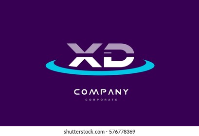 x d xd cyan magenta blue letter combination alphabet vector company logo icon sign design template 