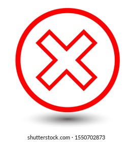  x or deny circle icon button 