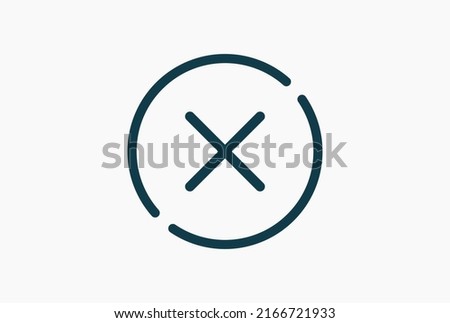 X or deny icon. Cross symbol. False emblem. Close vector icon. Delete symbol. Modern, simple, flat, line cancel icon vector illustration for website, mobile application, business presentation, UI UX