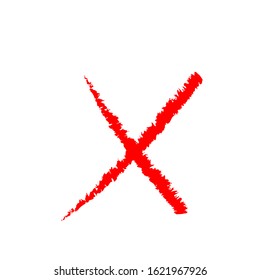 X or deny icon. Grunge X mark. Grunge letter X.