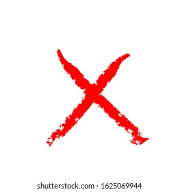 X or deny icon. Grunge X mark. Grunge letter X.
