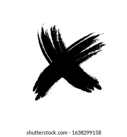 X or deny icon. Grunge X mark. Grunge letter X.