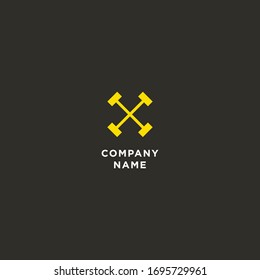 X + Dumbbell logo template vector concept