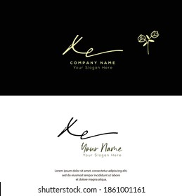 X E XE Initial letter handwriting and signature logo. Beauty vector initial logo .Fashion, boutique, floral and botanical