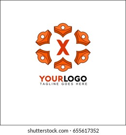 X elegant circle flower letter logo design. 