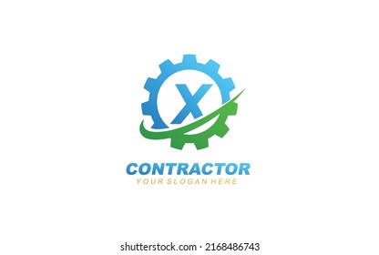 Inspiración en el diseño del logo de X Engineering. Diseño de plantilla de letras vectoriales para marca.