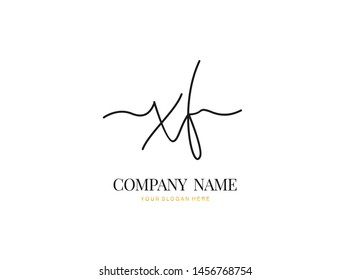 X F XF Initial handwriting logo design with circle. Beautiful design handwritten logo for fashion, team, wedding, luxury logo.
