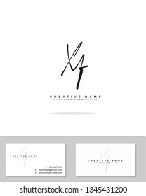 X F XF initial logo signature template vector. Handwriting logo concept