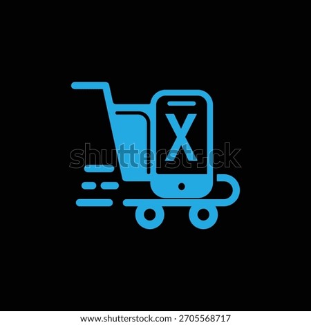 X Fast Ecommerce Logo Design Vector illustration template, X Logo Design 