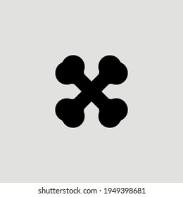  X flat icon. Simple style exit symbol. Remove button. Logo design element. T-shirt printing. Vector for sticker.