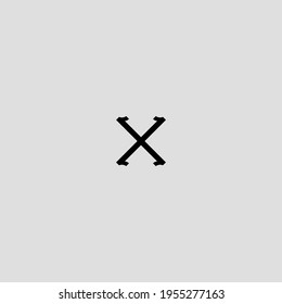 X flat icon. Simple style error poster design background symbol. Exit button. Remove button.  Logo design element. T-shirt printing. Vector for sticker.