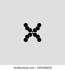 X flat icon. Simple style error page design background symbol. Remove button. Exit sign. Logo design element. T-shirt printing. Vector for sticker.