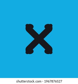 X icono plano. Símbolo de fondo del afiche de peligro de estilo simple. Botón Salir o quitar. Elemento de diseño de logotipo. Impresión de camisetas. Vector para pegatinas.