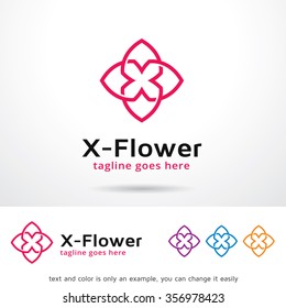X Flower letter x Logo Template Design Vector