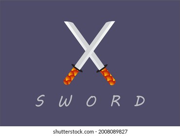 X form of sword for logo