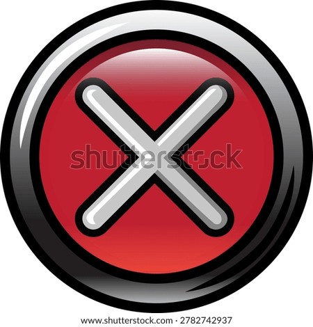 X Framed in Circle Button - Shaded