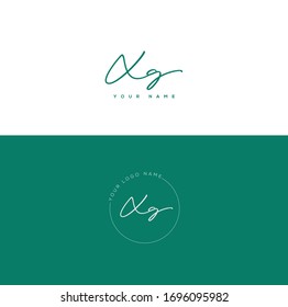  X G XG Initial letter handwriting and signature logo.	

