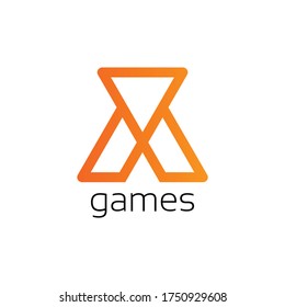 X game company logo  gamer logo, play games icon