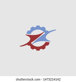X Gear logo designs concept vector, Bright Mechanic logo template, best Repair logo symbol