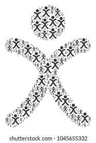 X Generation Boy collage created in the combination of x generation boy icons. Vector iconized composition made with simple icons.