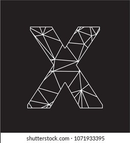 X geometric poligonal initial logo