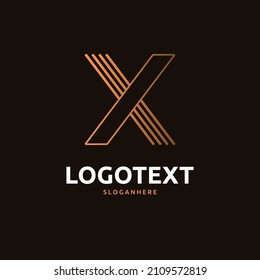 X golden letter logo, X letter logo, luxury logo