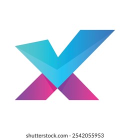 X gradient abstract typography letter logo 
