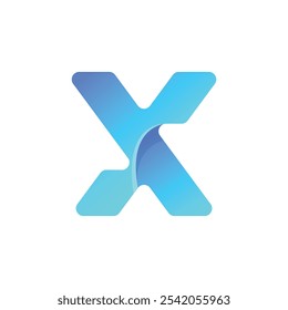 X gradient abstract typography letter logo 
