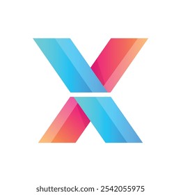 Logo für abstrakte Typografie mit X-Farbverlauf 
