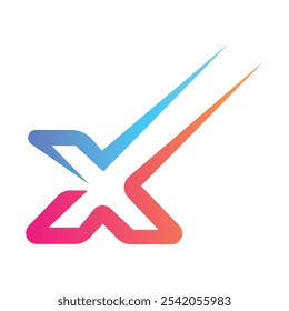 X gradient abstract typography letter logo 
