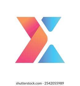 X gradient abstract typography letter logo 
